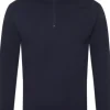 BURKE LONG SLEEVE CREW POLO - NAVY