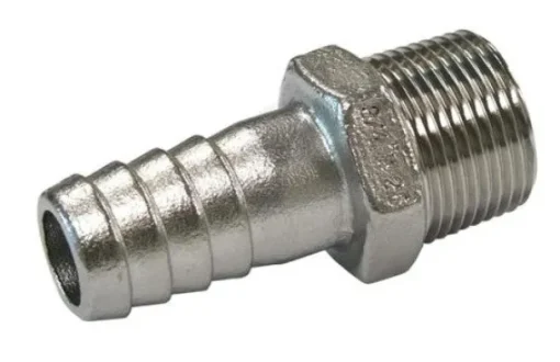 MALE HOSE TAIL - 316G STAINLESS STEEL - 3/8" BSP