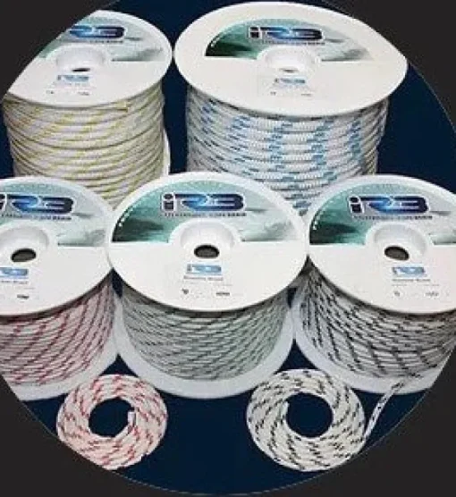 12mm Bowline Braid -WHITE WITH YELLOW FLECK  - SOLD PER METRE