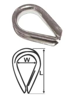 316 STAINLESS WIRE ROPE THIMBLE - 4mm