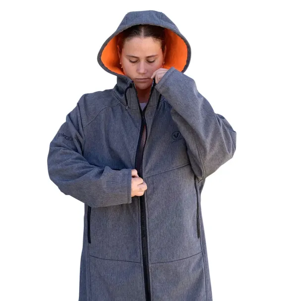VAIKOBI BEACH COAT - GREY/ORANGE